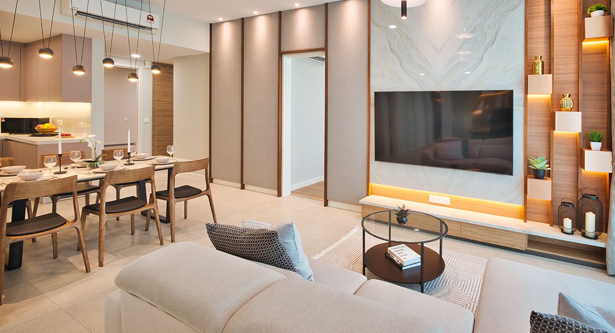 Open-plan living and dining