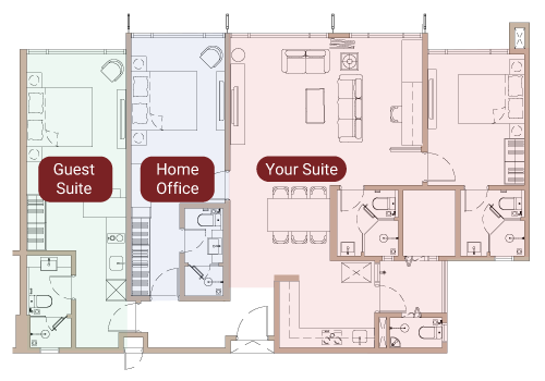Floor plan — main home with dedicated home office